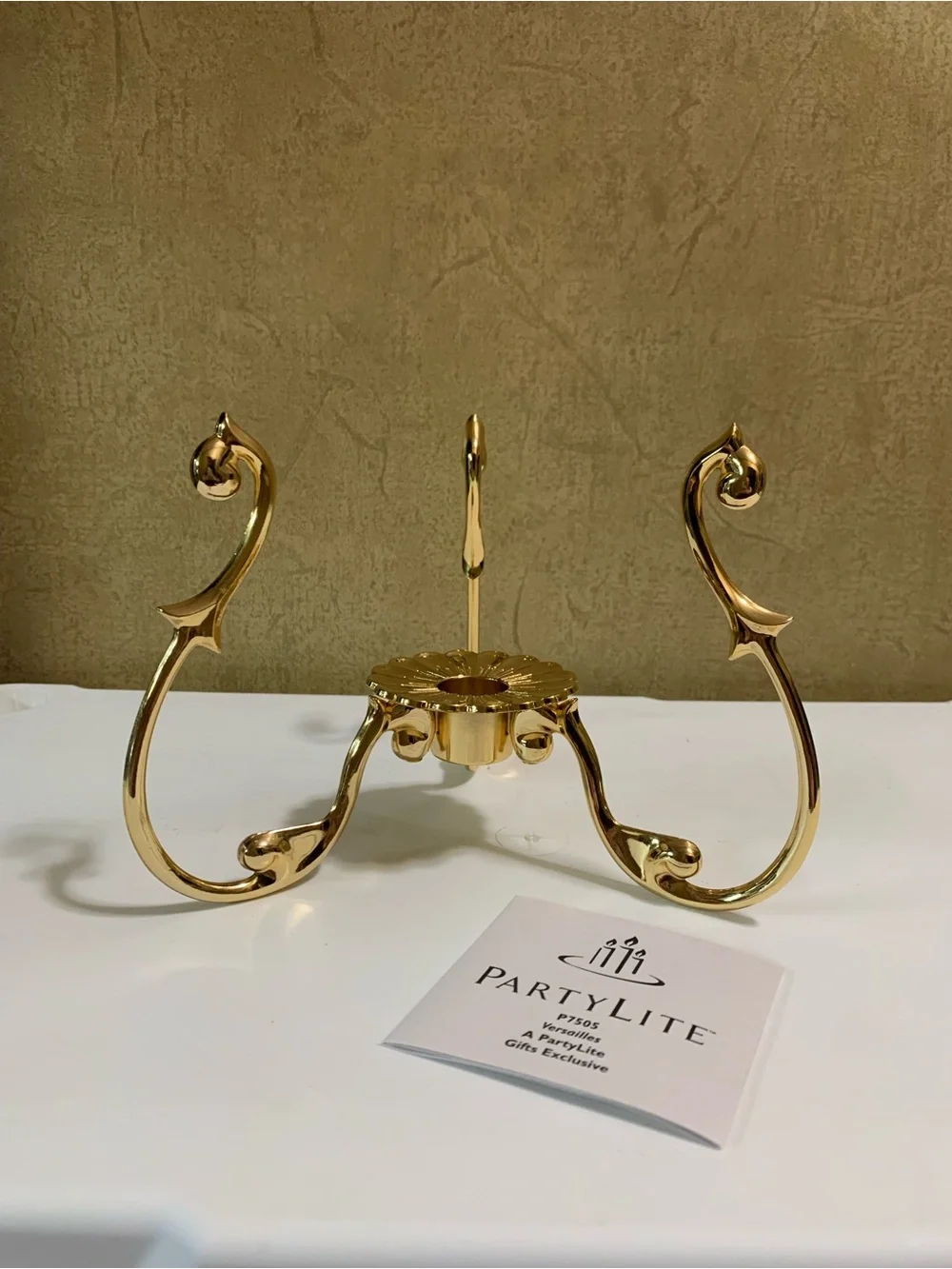 Partylite 24k gold plated Hurricane Candle Holder  P7505 NEW in Box